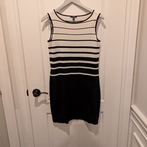 Jacob Black and White Striped Dress  (Size Large)